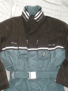BOGNER SKI SUIT one piece hooded Thylmann southwest gray brown VINTAGE NEW 40